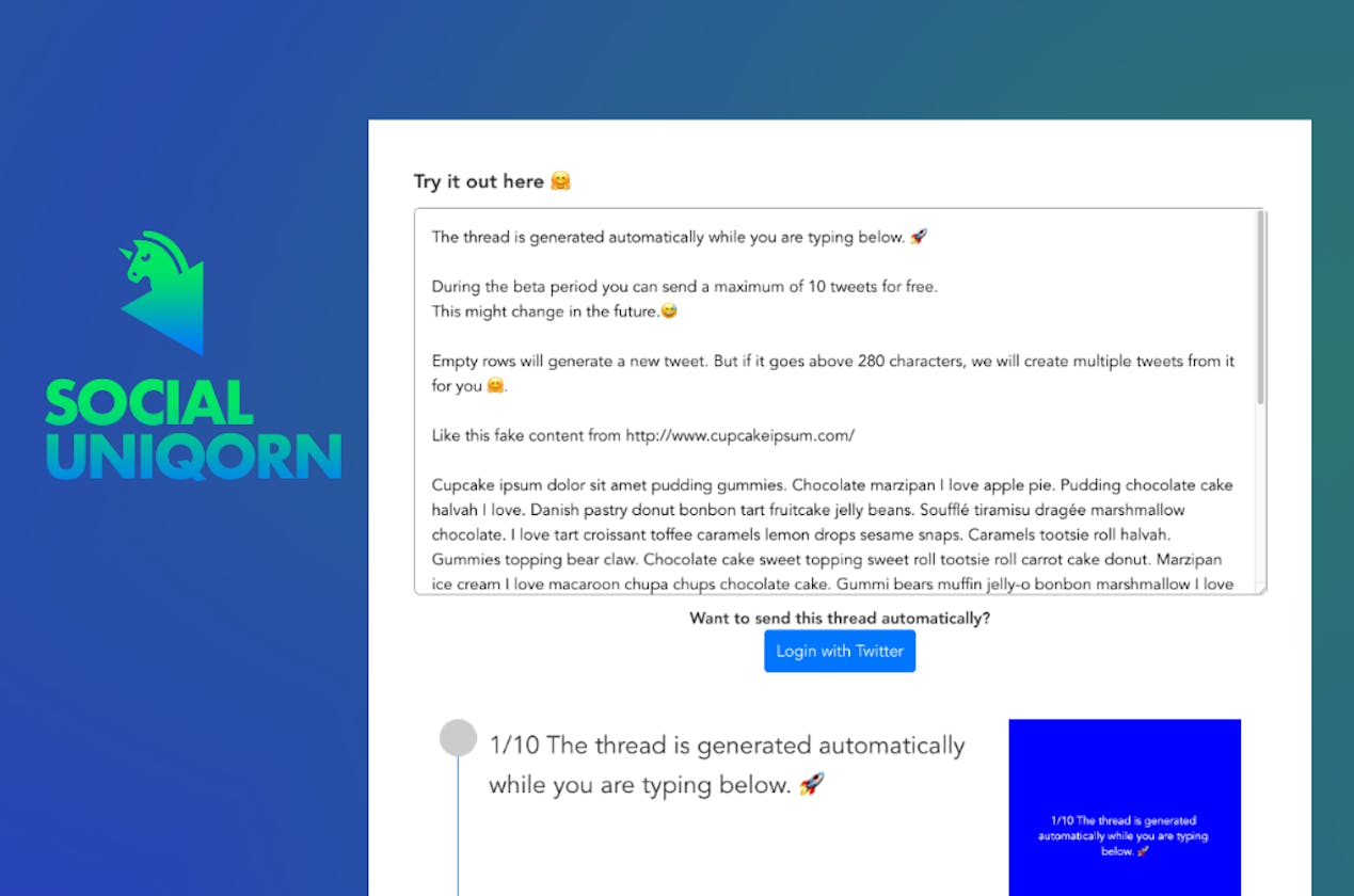 INTRODUCING: SocialUniqorn 🦄 — Compose Twitter Threads The Easy Way
