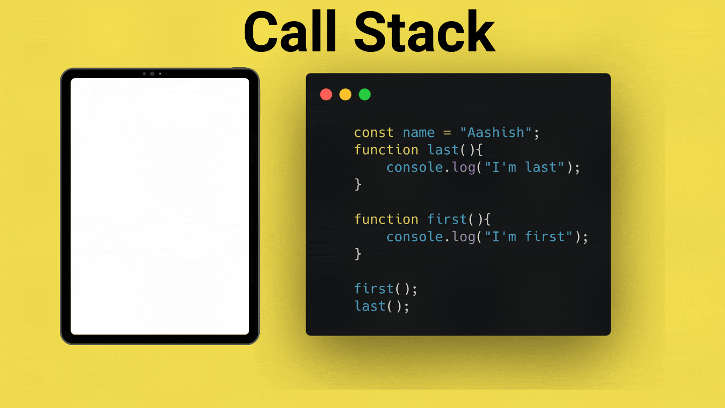 Functions call on call stack