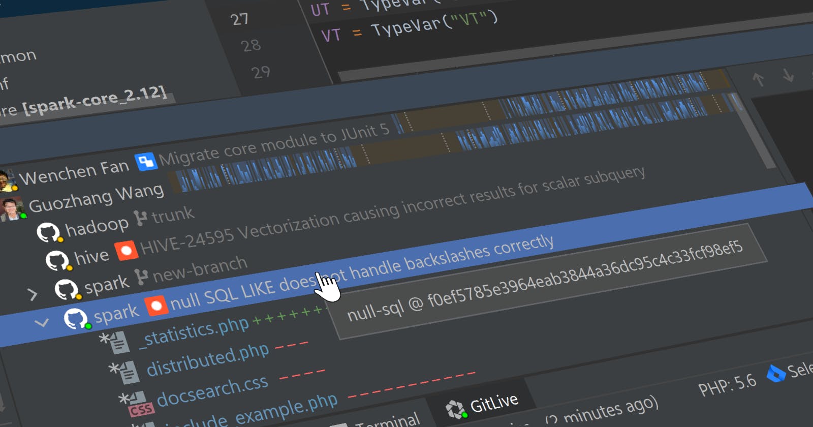 How to See Which Branch Your Teammate is on in PhpStorm