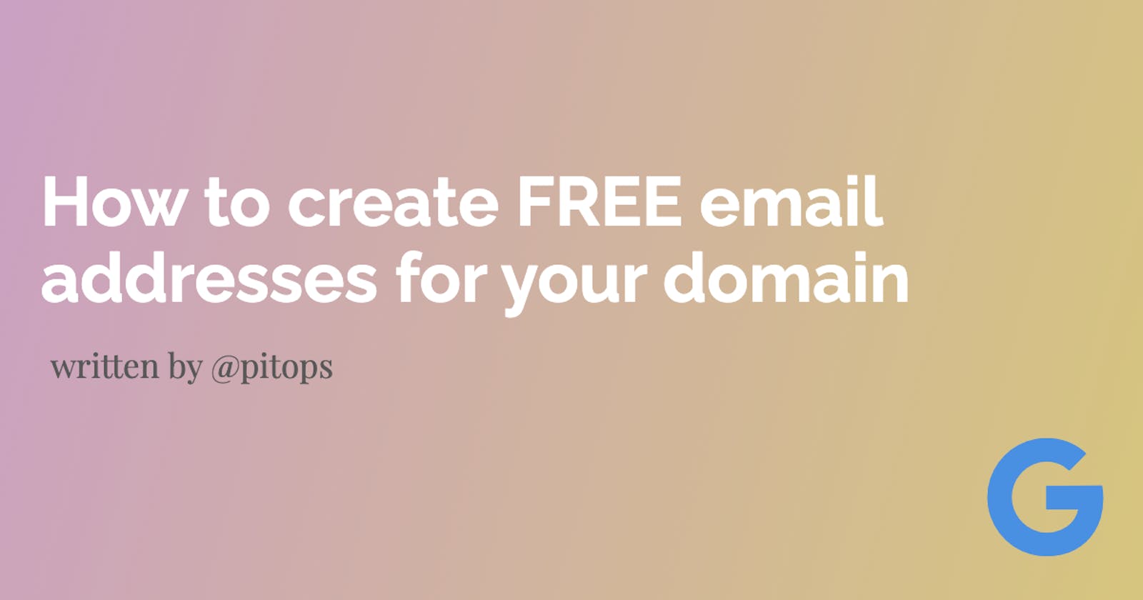 How to create FREE email addresses  for your domain