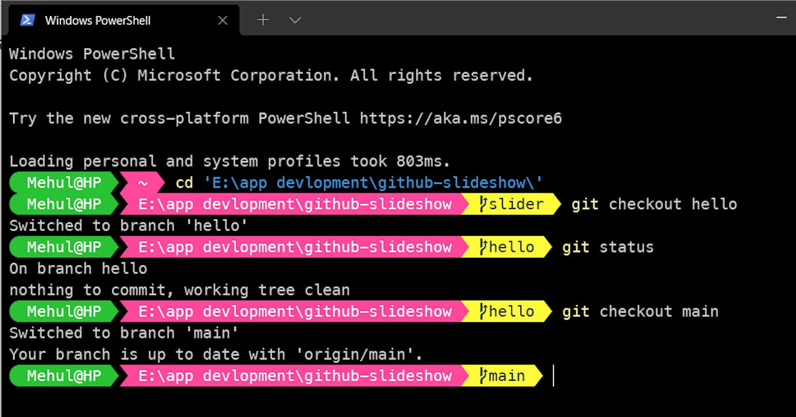 How to get beautiful PowerShell with Git Branches
