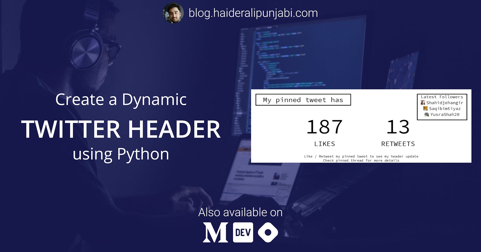 Dynamic Twitter Header using Python