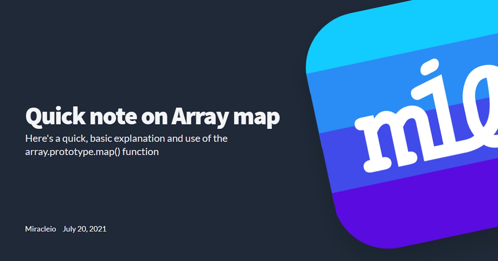 Quick note on Array map