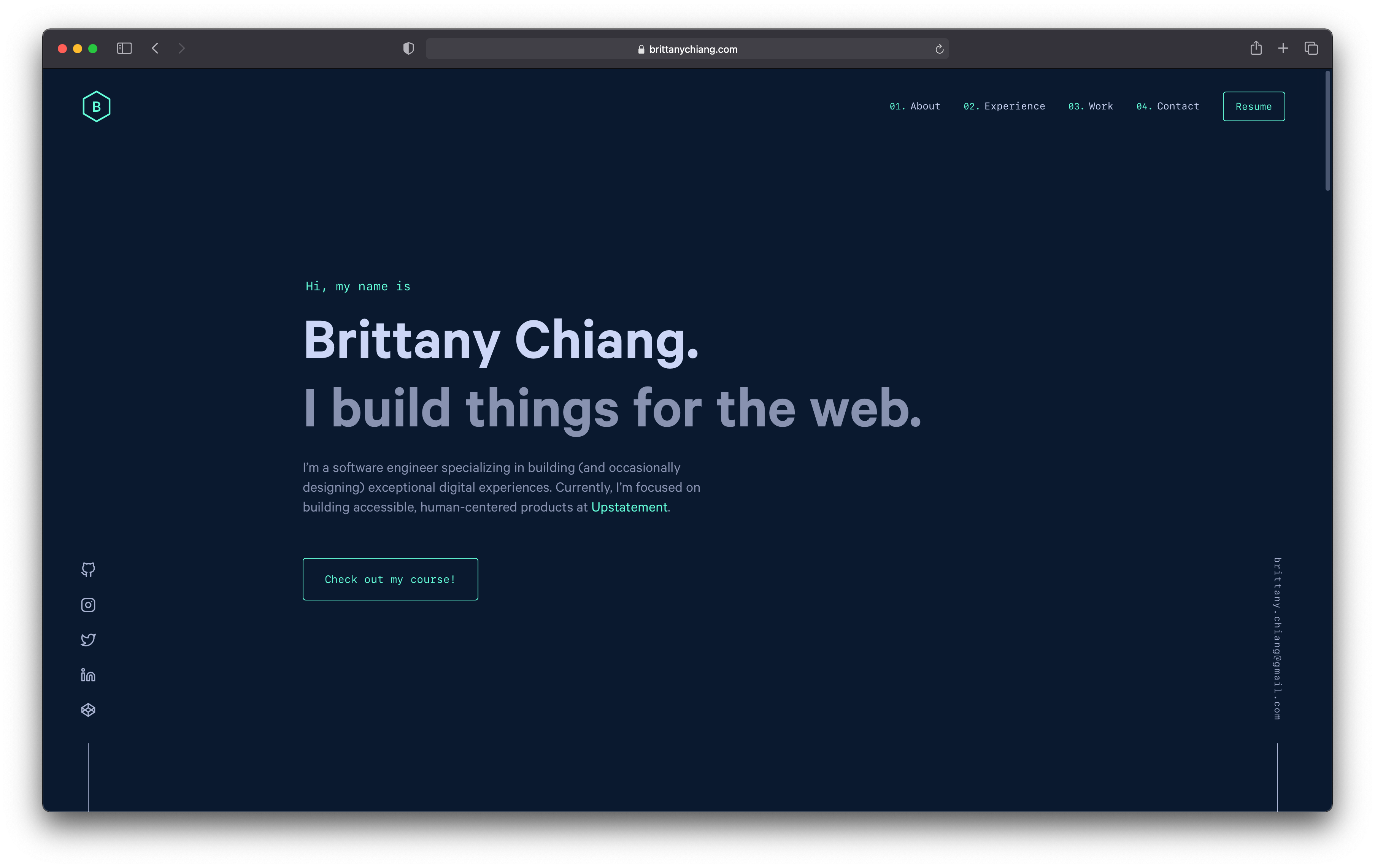A screenshot of brittanychiang.com website
