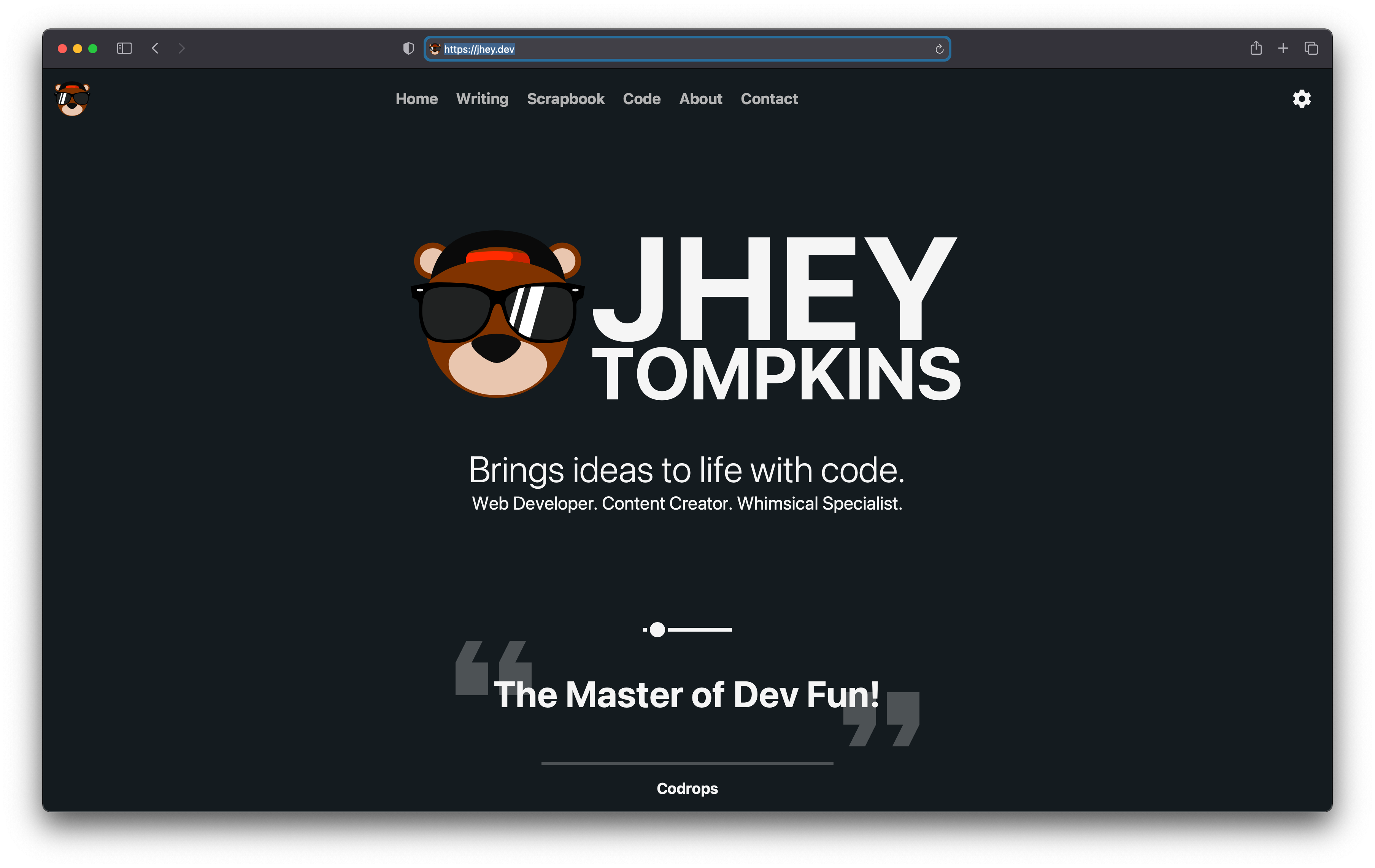 A screenshot of jhey.dev website