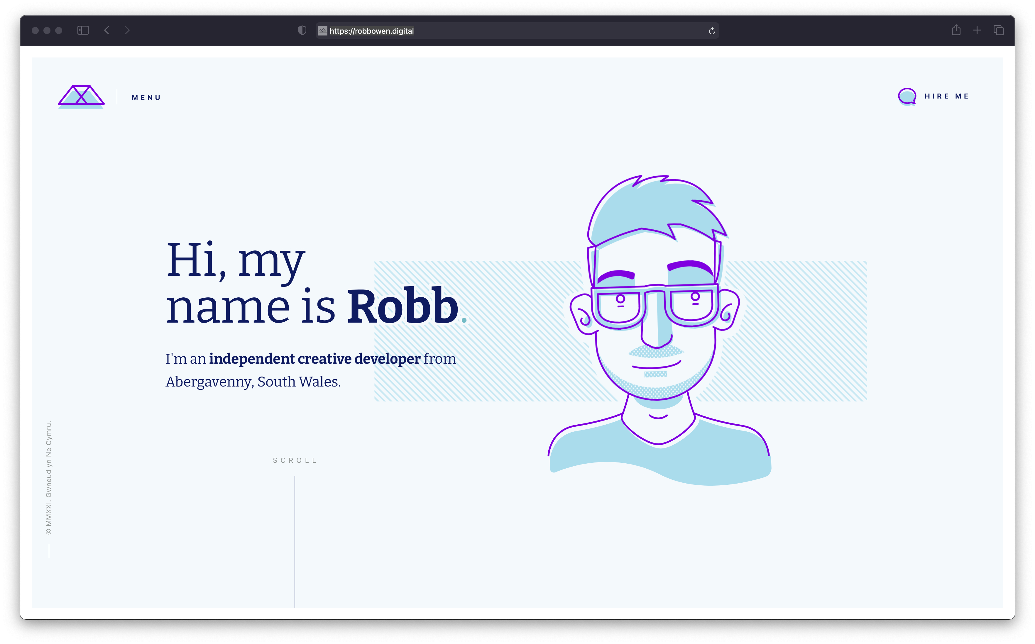 A screenshot of robbowen.digital website