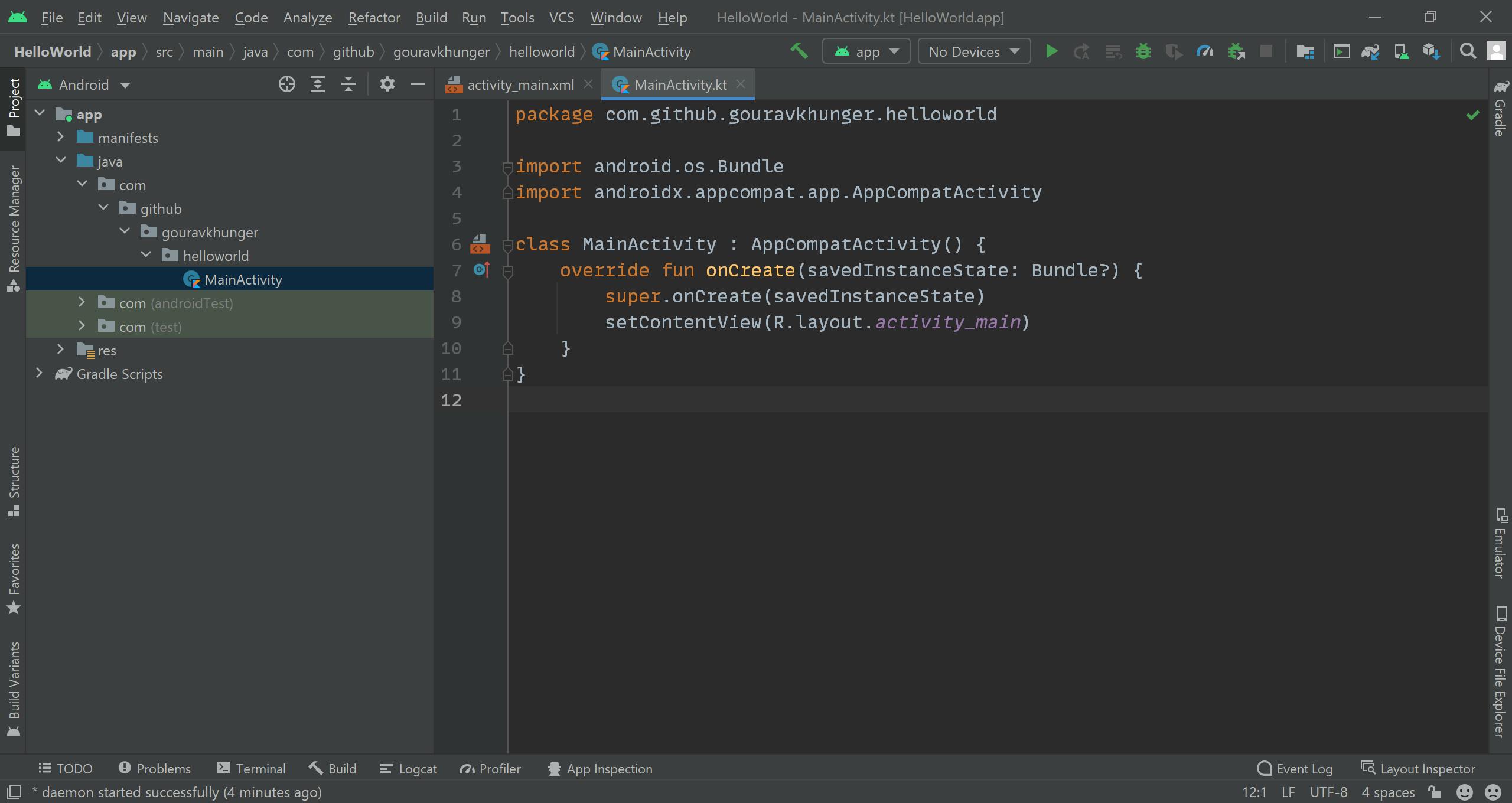 Android Studio IDE Project Screen Image
