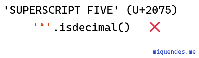 isdecimal cannot accept superscript