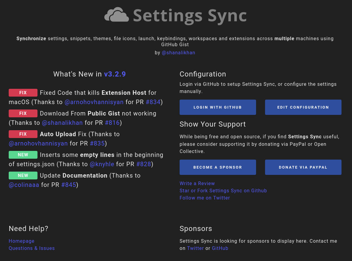 Sync Settings