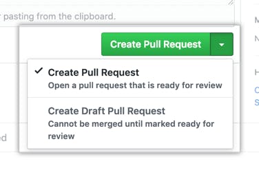 An Image of create a pull request button