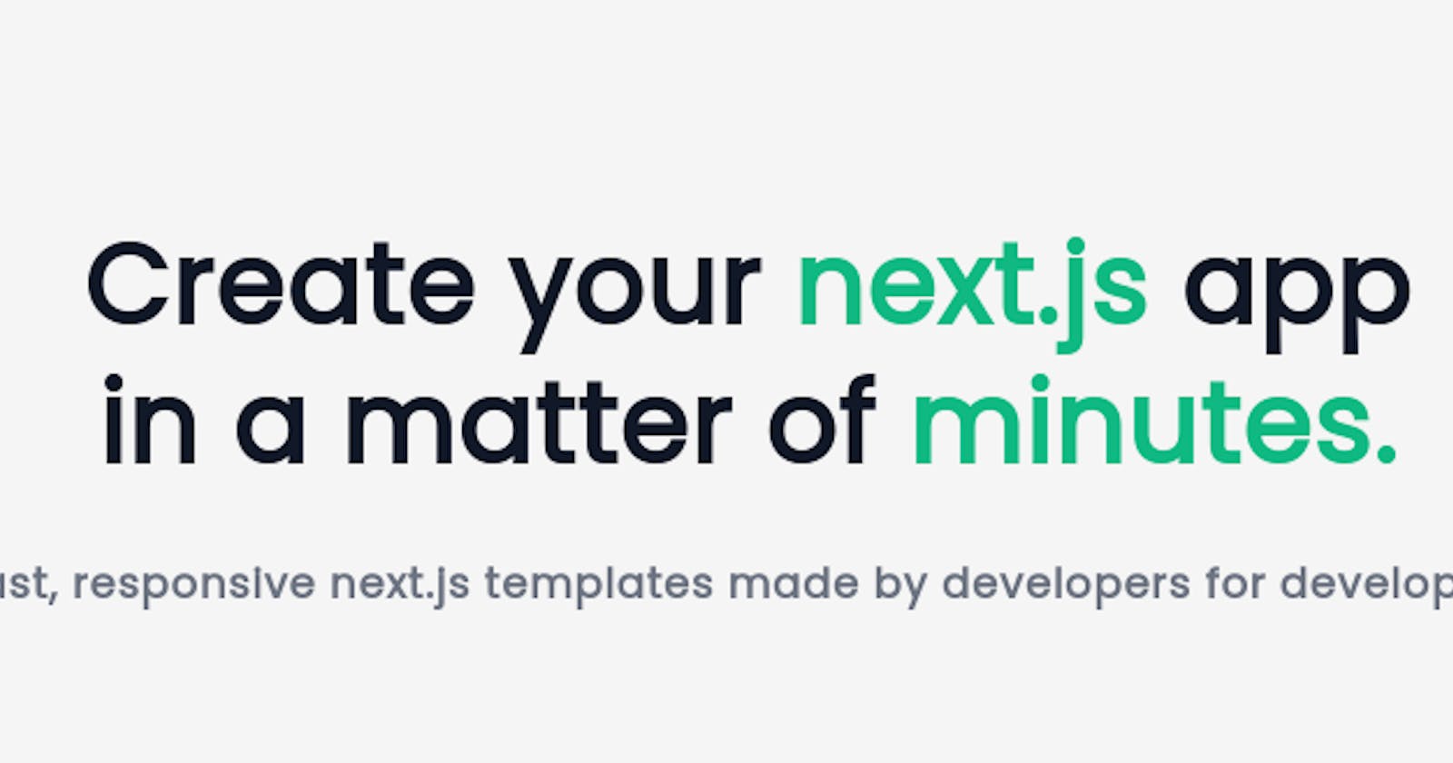 Next.js templates is now live