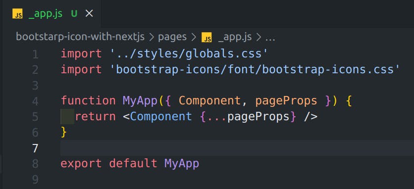 Adding bootstrap icons in _app.js