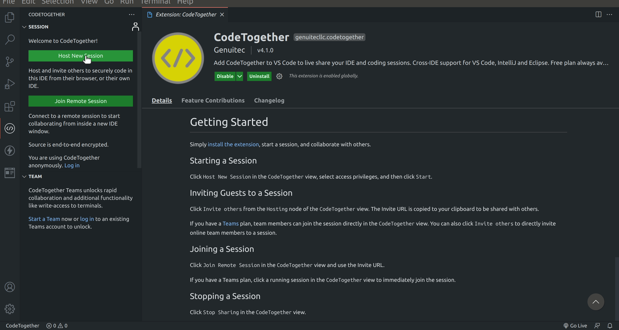 CodeTogether VSCode Extension Preview