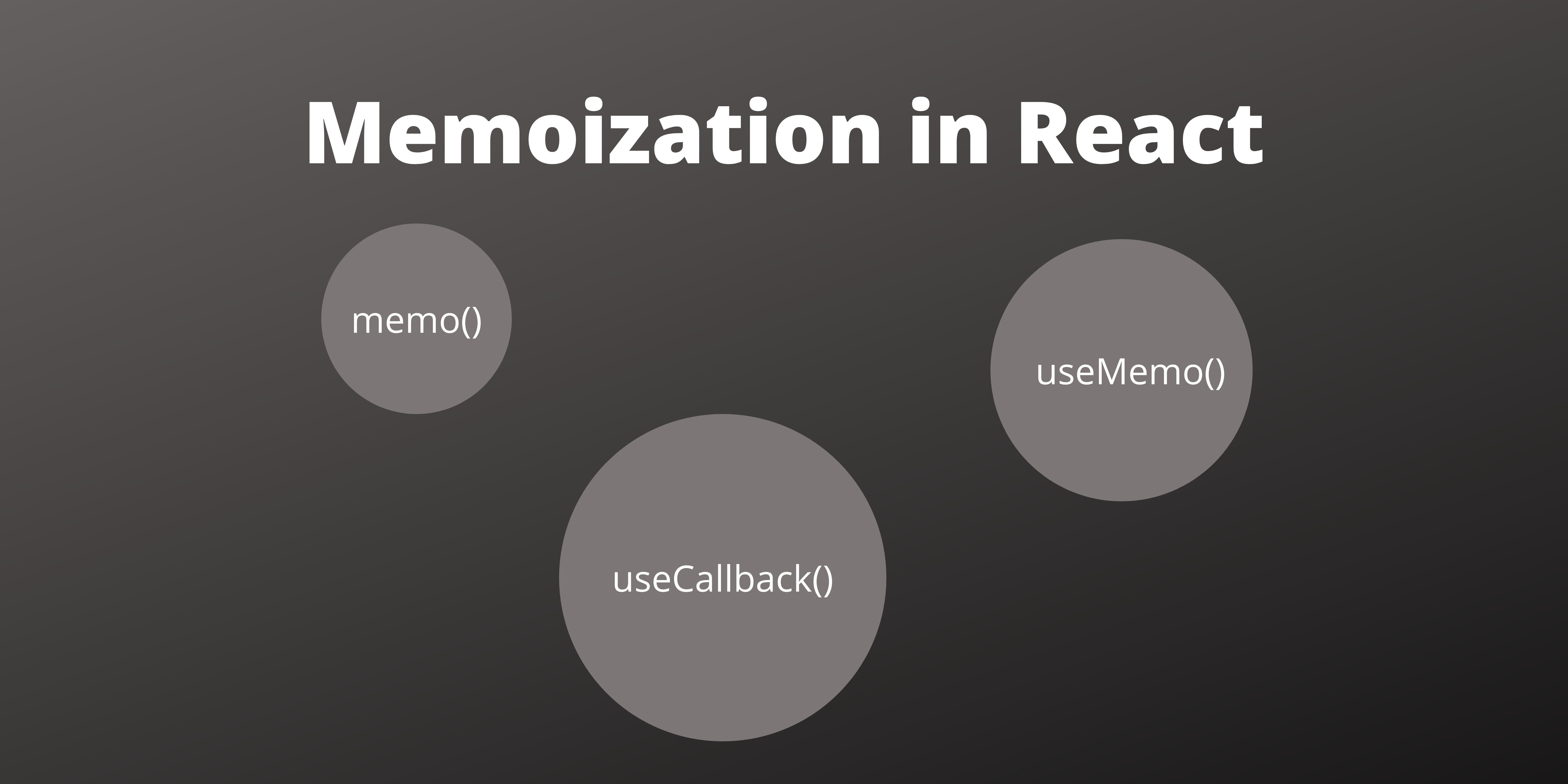 Memoization in React using memo(), useCallback() and useMemo().