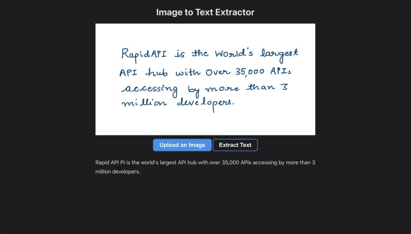final result of text extractor application