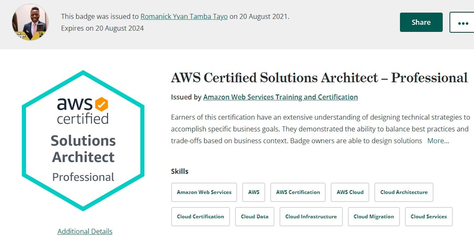 Amazon Web Services: Certified Solutions Architect - Profesional