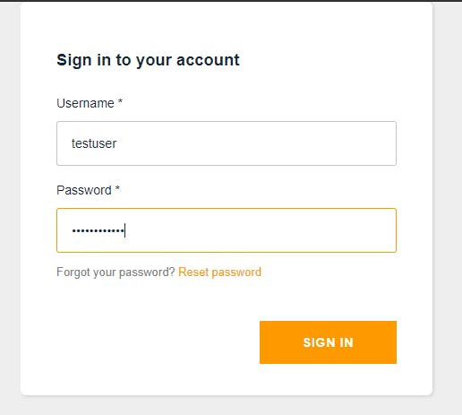 user signin tempory password