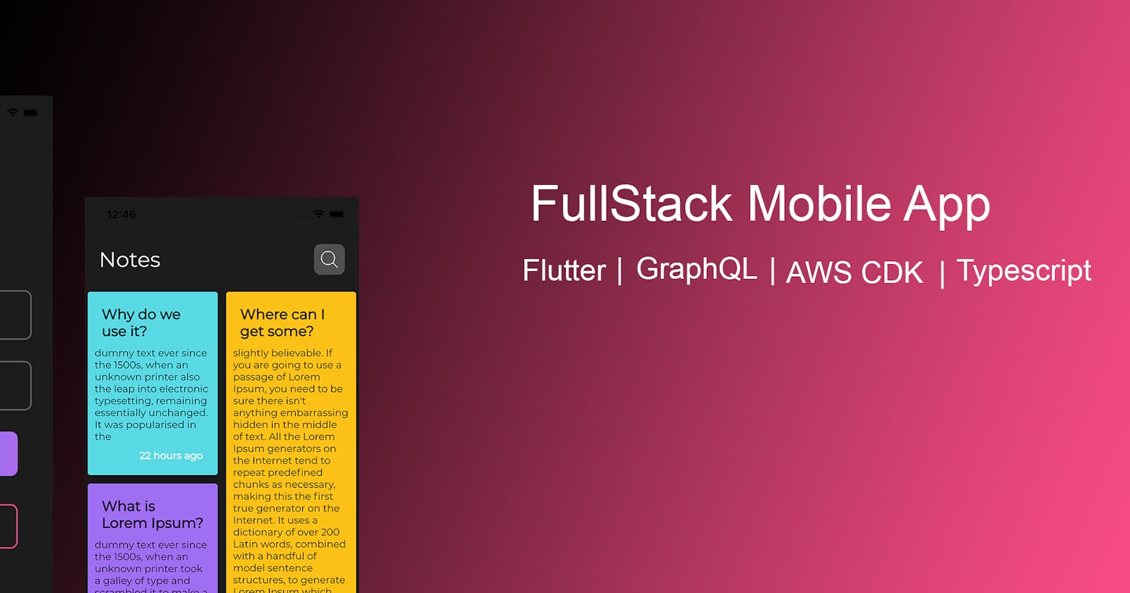 Building Full Stack Serverless Application With Amplify, Flutter, GraphQL, AWS CDK, and Typescript