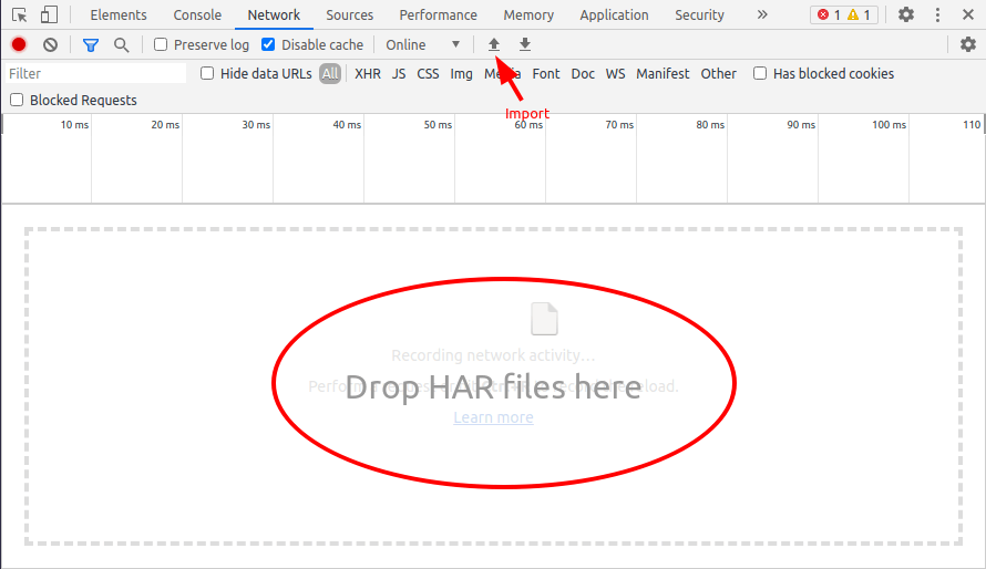 Open HAR file in DevTools