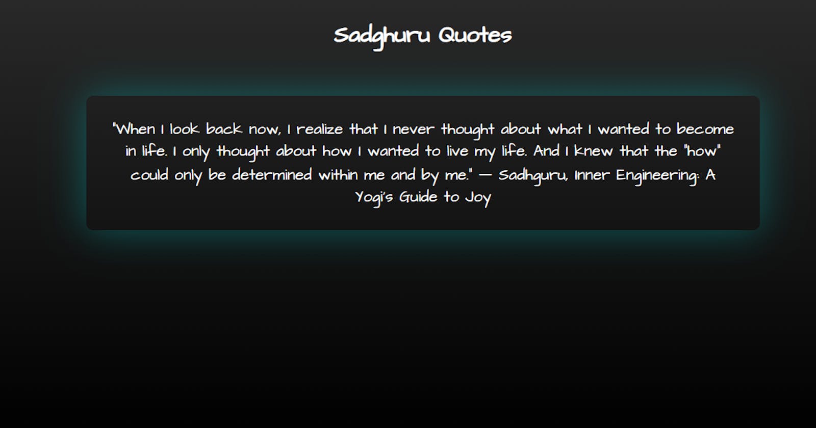 Sadghuru quotes from my puppeteer api