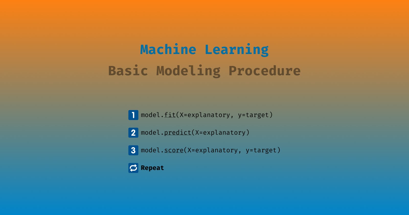 Why do all Machine Learning models follow the same steps?