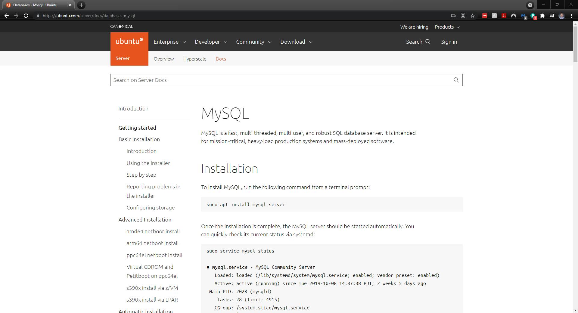 Ubuntu Server - MySQL Guide