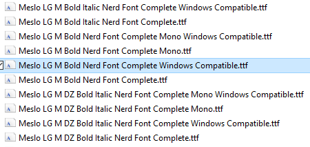 Meslo Nerd Font