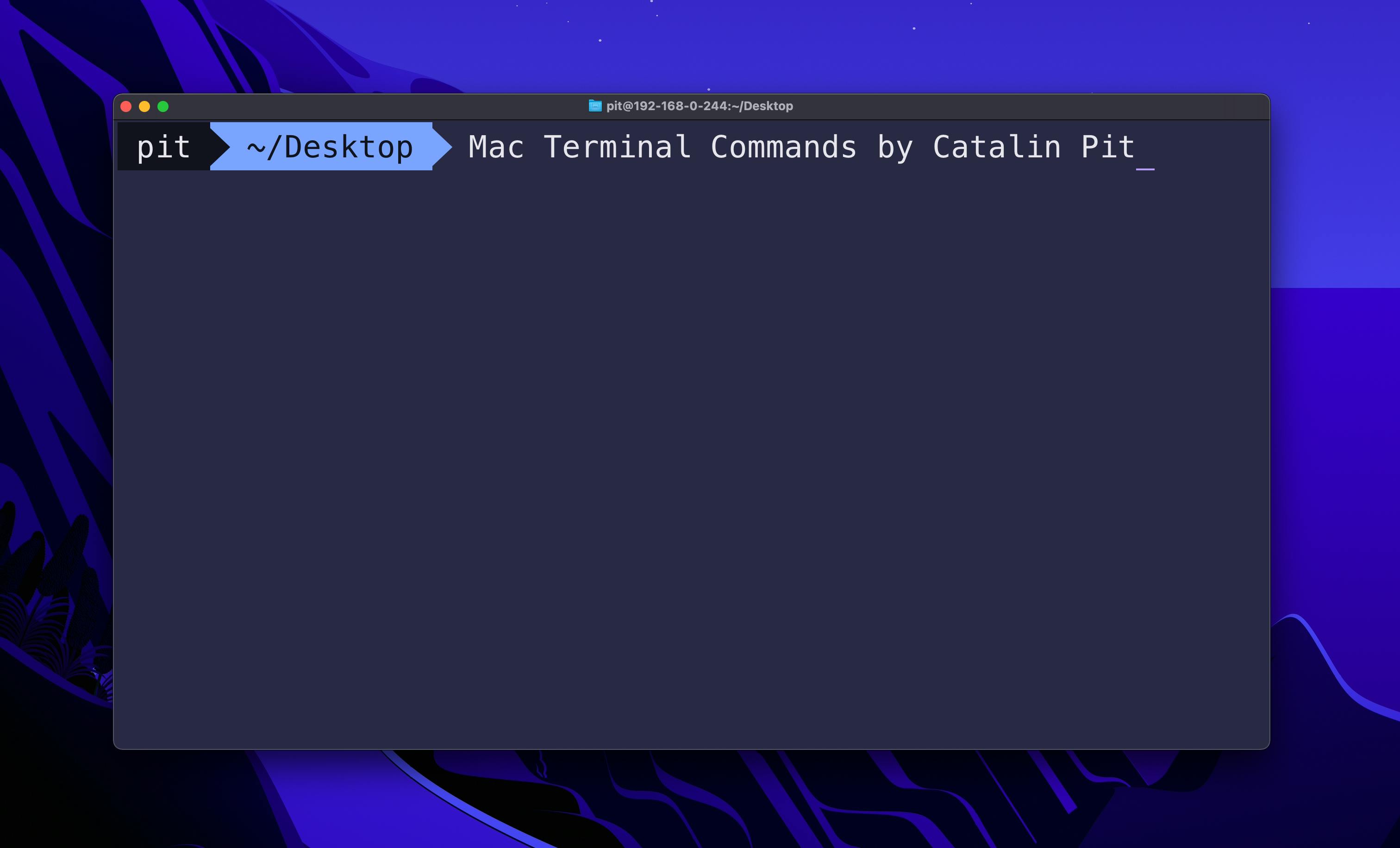 MacOS Terminal Example