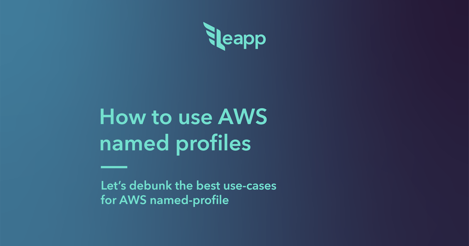 How to use AWS named profiles