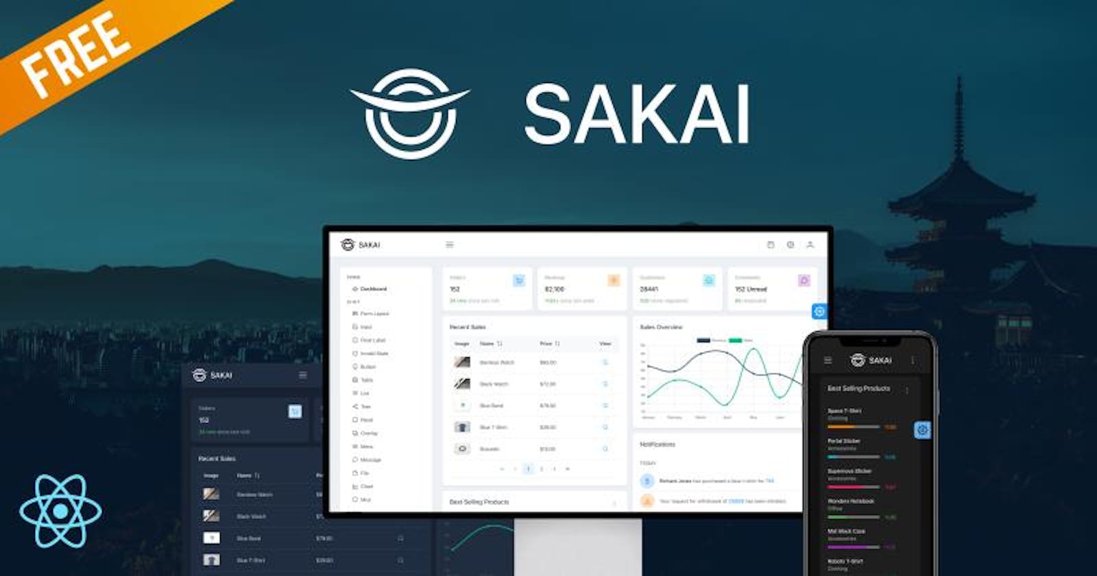 Sakai – Free React Admin Template