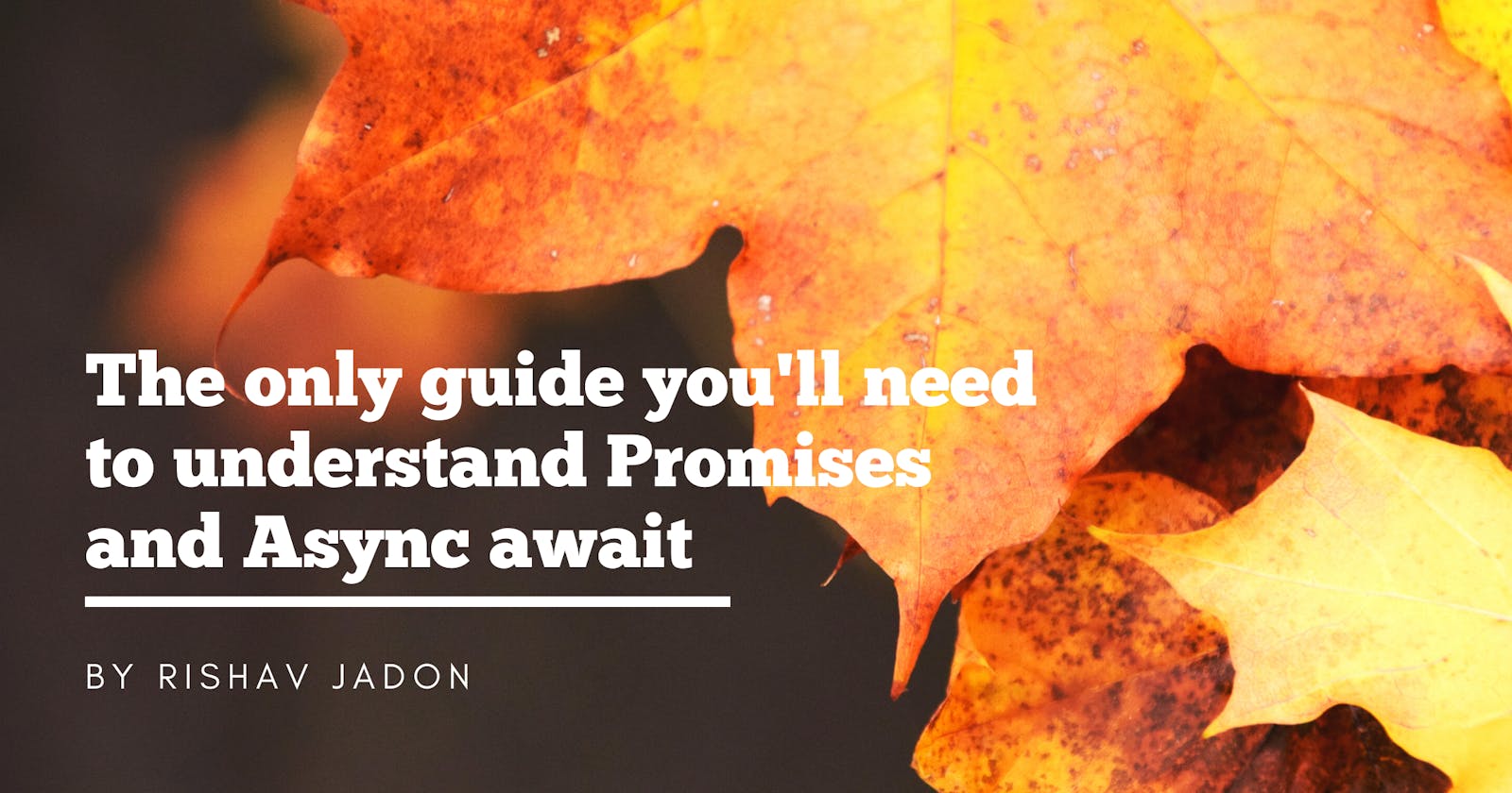 The only guide you'll ever need to understand Promises and Async await