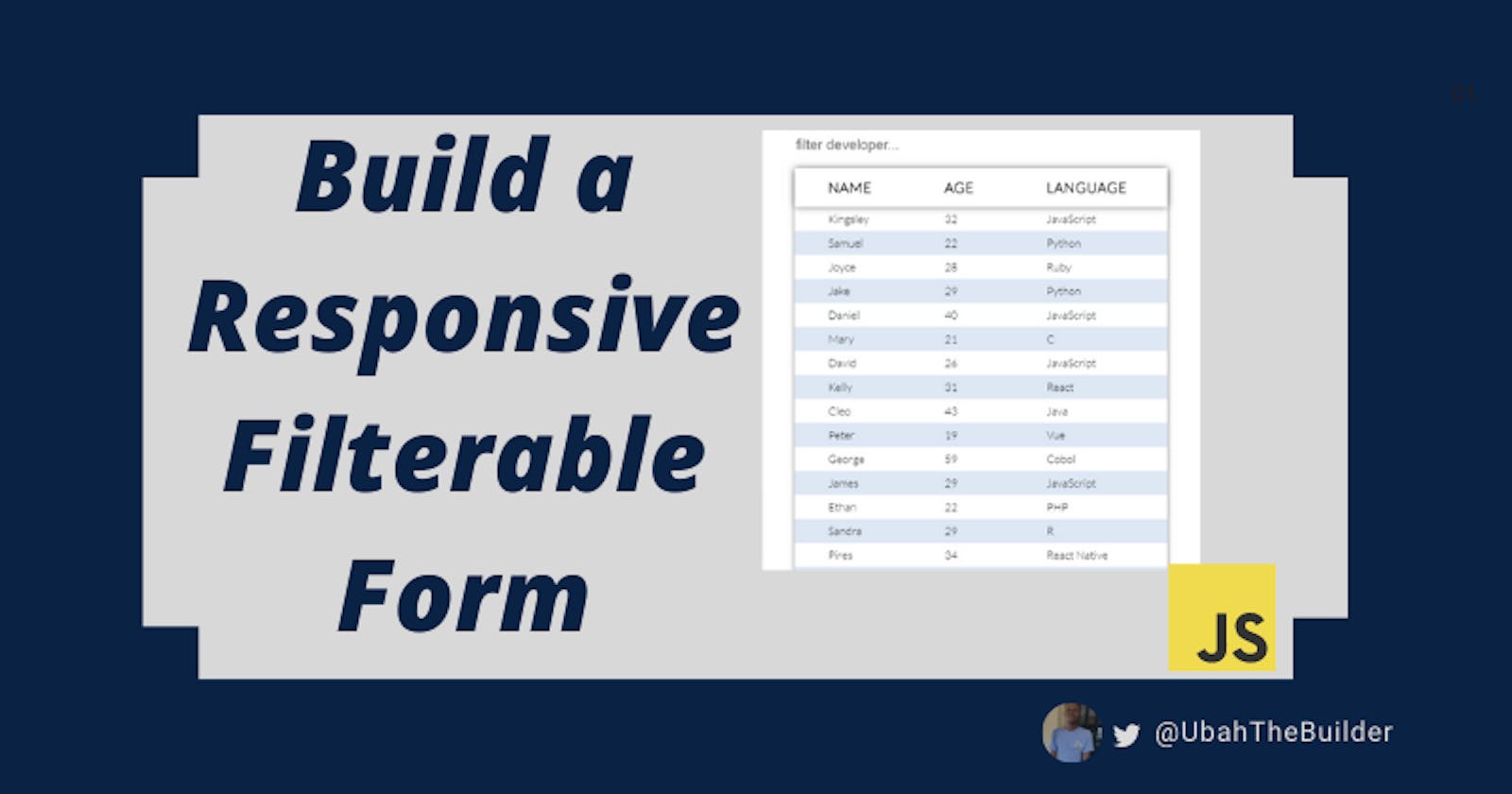 How to Build a Responsive Form with Filter Functionality Using HTML, CSS, and JavaScript