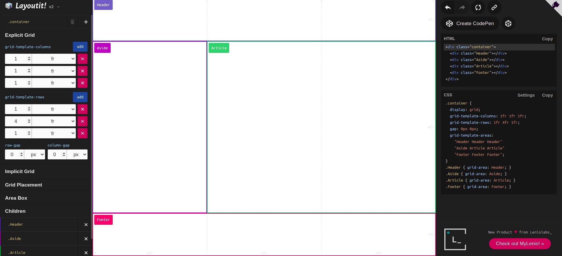 Interactive CSS Grid