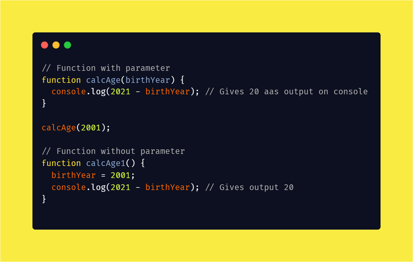 Parameters example
