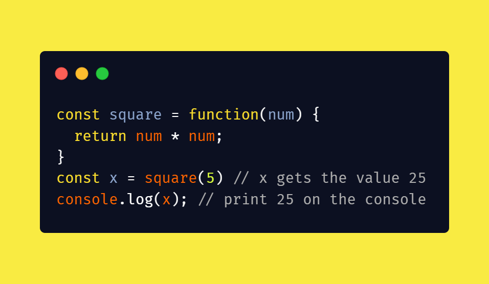 Function expression example