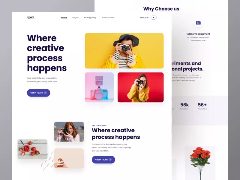 Photography Landing Page Templates Design
