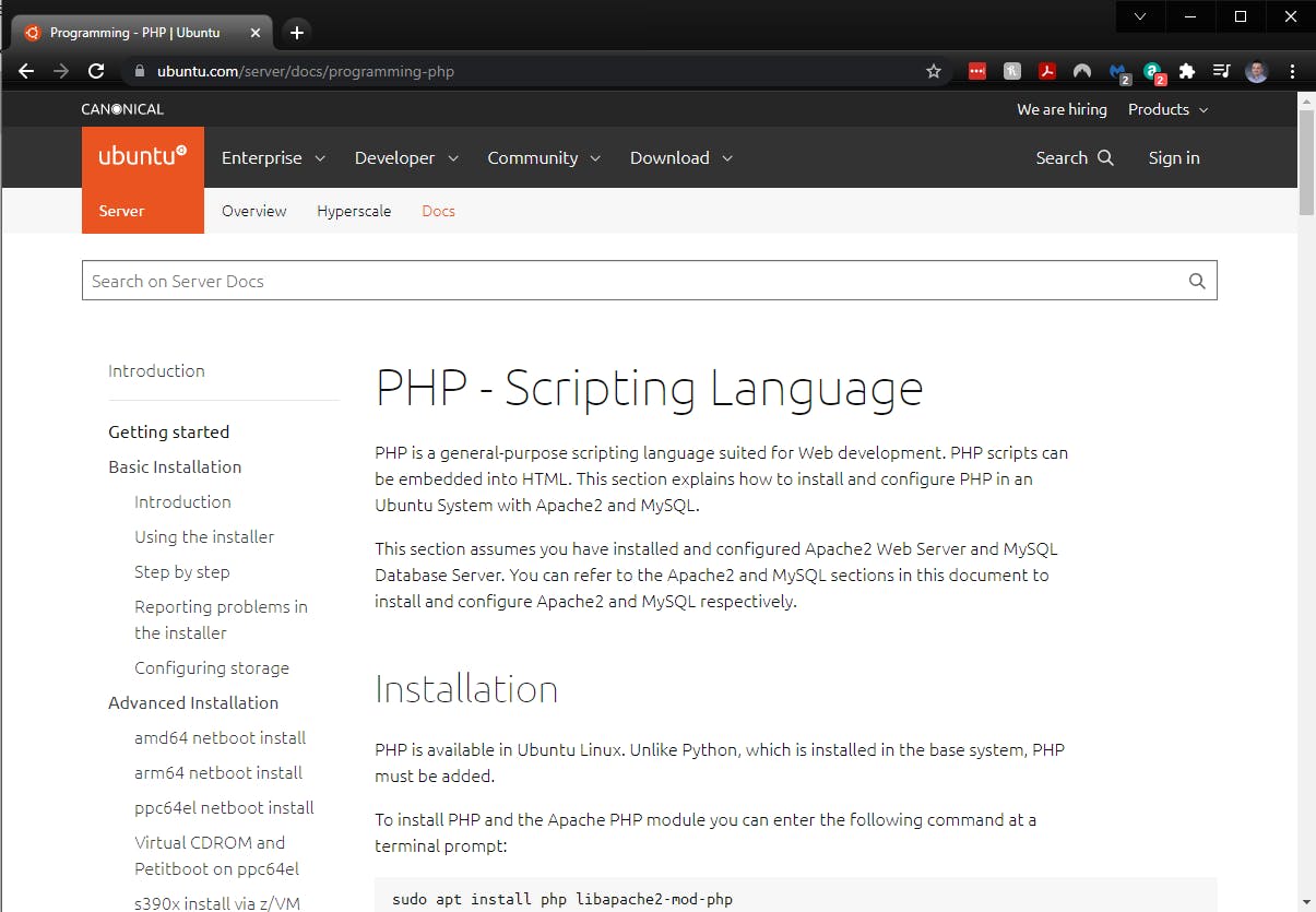 Ubuntu Server Documentation - PHP