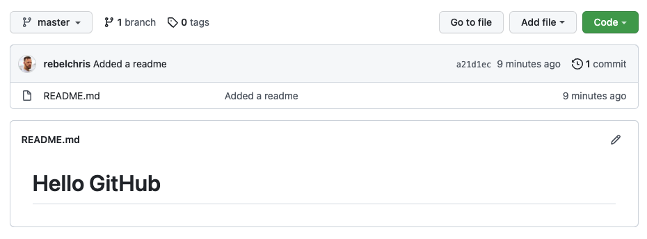 GitHub showing our project code and commit