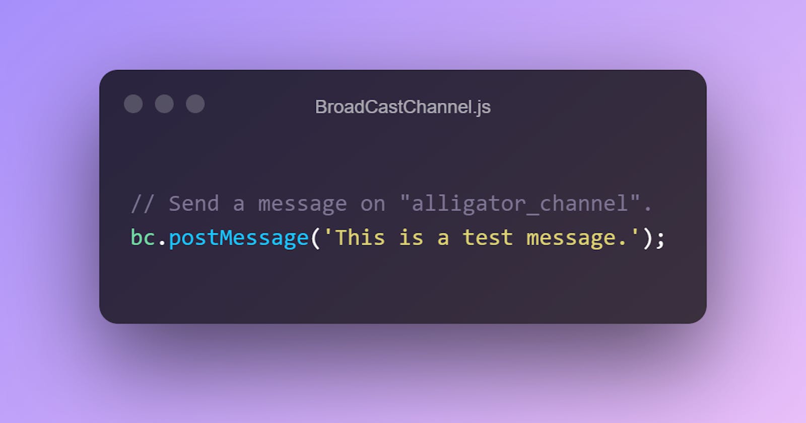 Sending  messages to another tab using Js