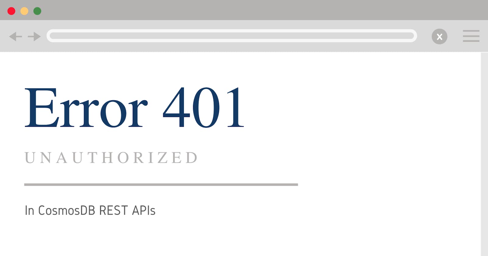 401 Unauthorized error when using CosmosDB REST APIs