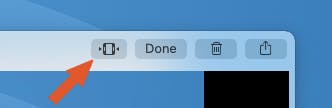 Trim video button on Mac