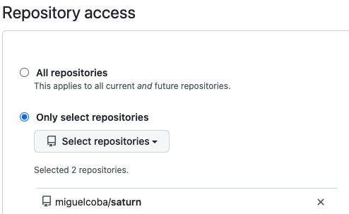 Select repository to deploy