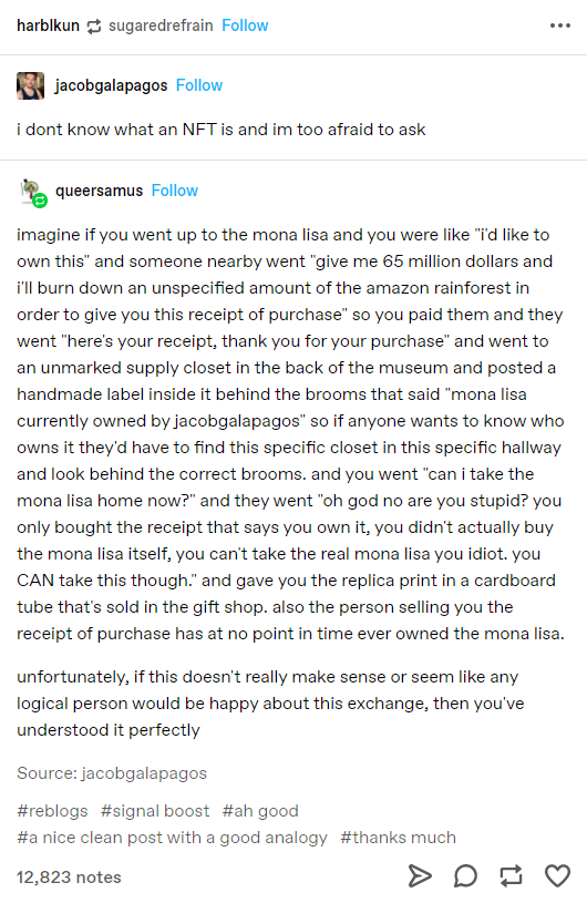 The infamous analogy, probably from Tumblr.