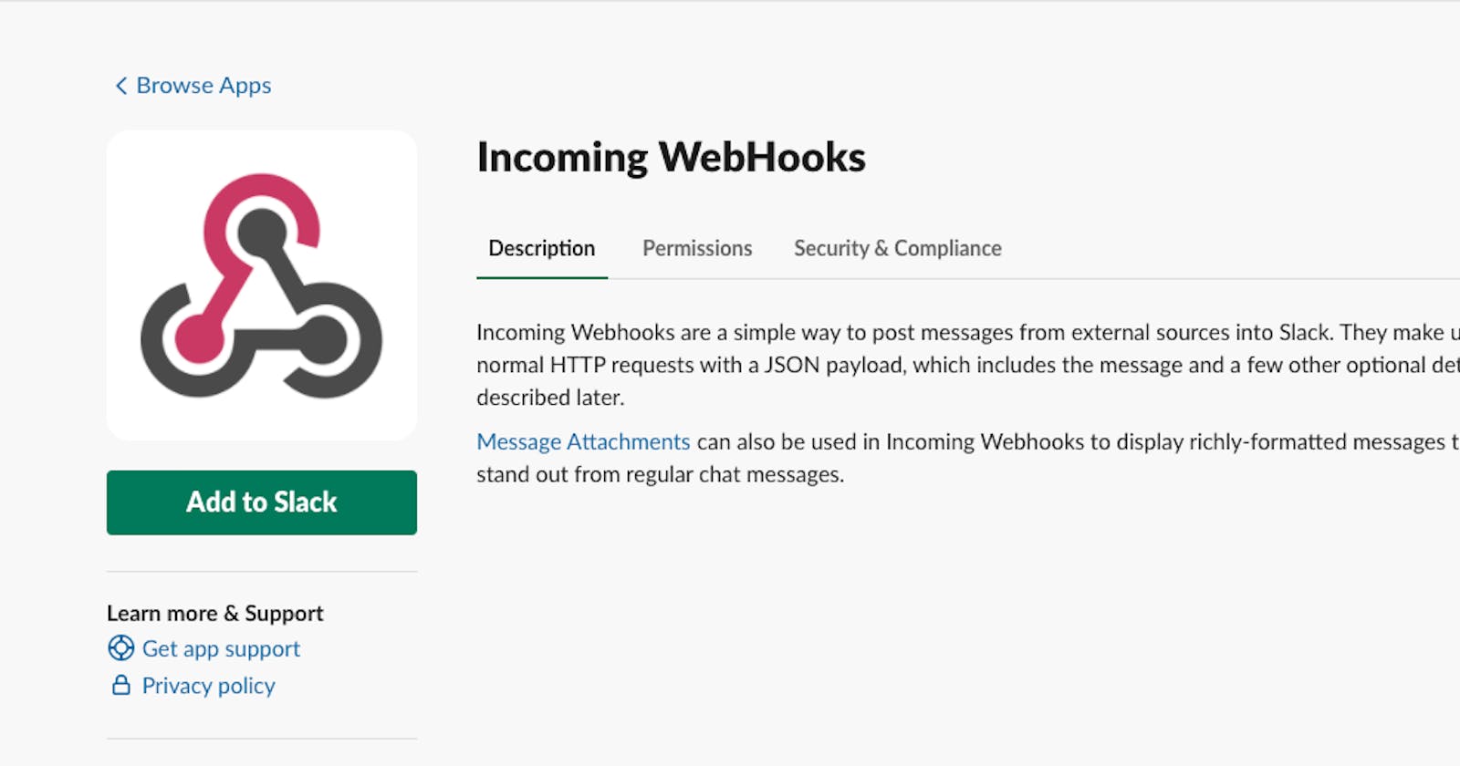 Sending messages to Slack using Incoming Webhook