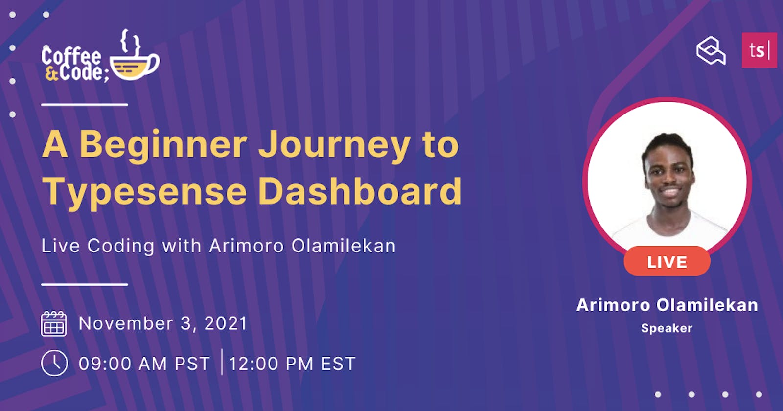 Join Olamilekan Arimoro and Aviyel in Getting Started with Typesense Dashboard!