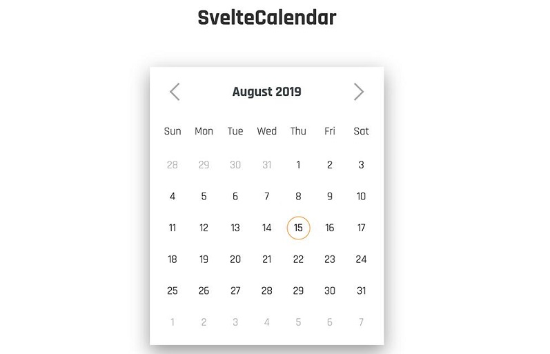 Svelte Calendar