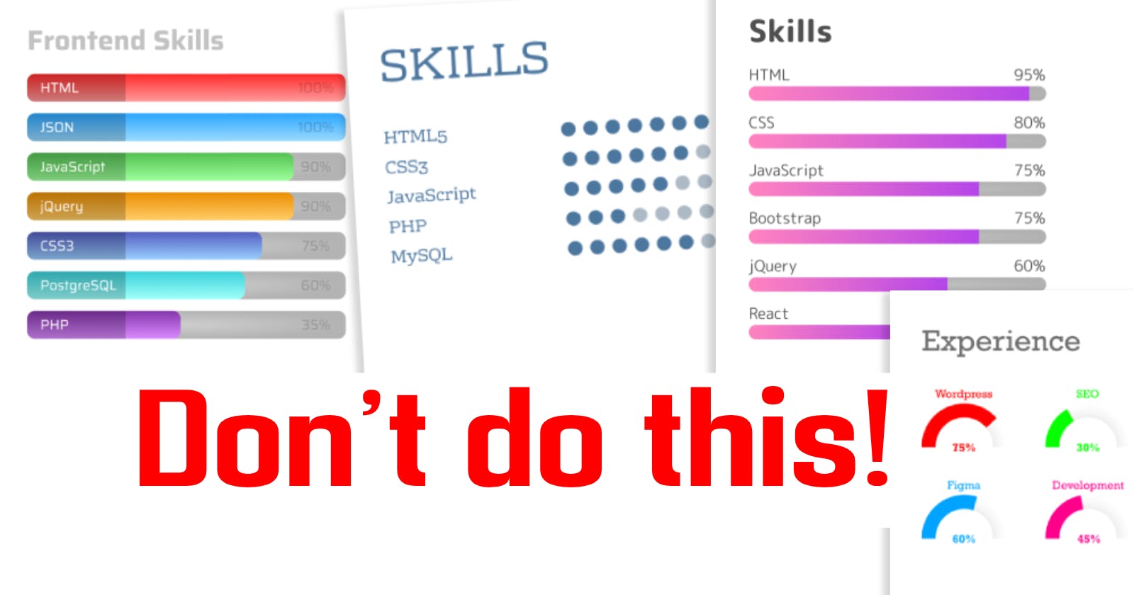 Do not put skill bars on your resume!