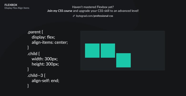 CSS-Flexbox-Display Flex Align Items center align-self end.png