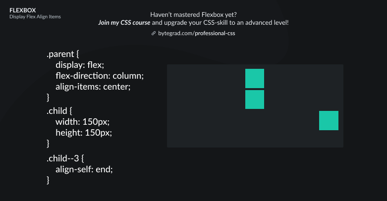 CSS Flexbox Flex direction column align items center align self end.png