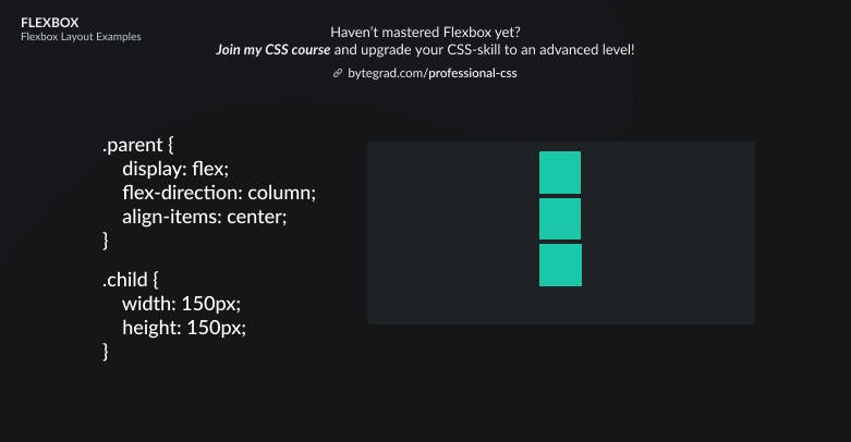CSS Flexbox flex direction column with align-items center.png